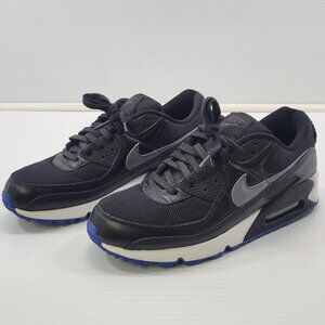 *E) Nike by You Air Max 90 Men Sneakers FZ3984-900 Black Royal Blue Size 8
